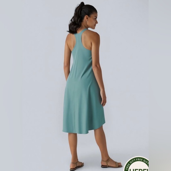Halara Breezeful Backless Racerback Side Pocket High Low Flowy Midi Quick Dry - Picture 2 of 12